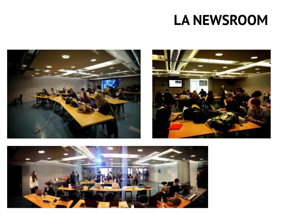 Vues de la newsroom disposée pour les ENMI12